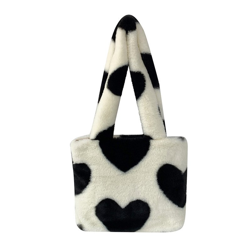 Fashion Love Heart Womens Furry Fluffy Bag - Image 2