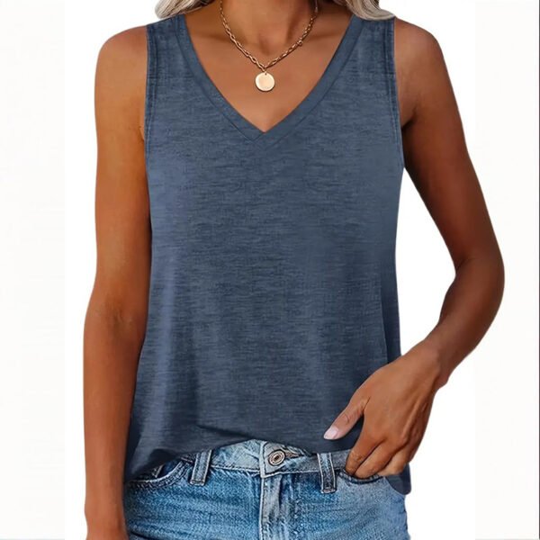 3-Pack Women's V-Neck Sleeveless Tank Tops Casual Summer Basic Vest - Image 5