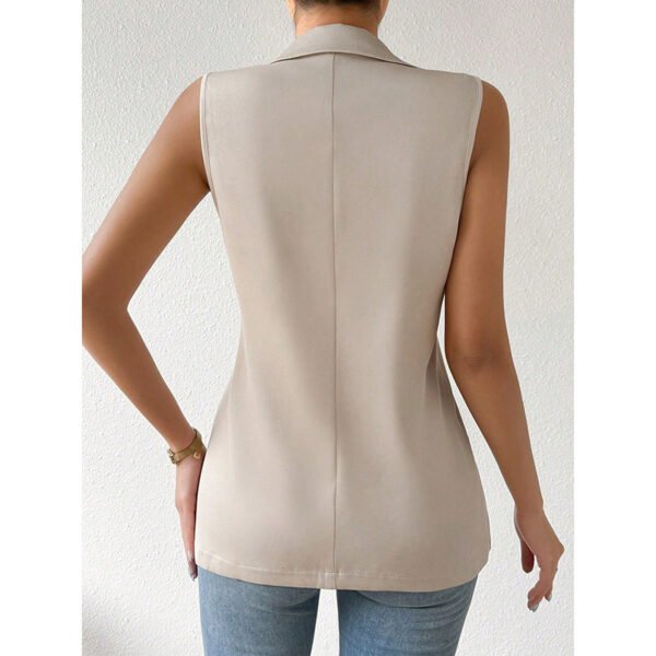 Women's Sleeveless Vest Blazer Casual Open Front Work Office Tops Jacket - Image 3