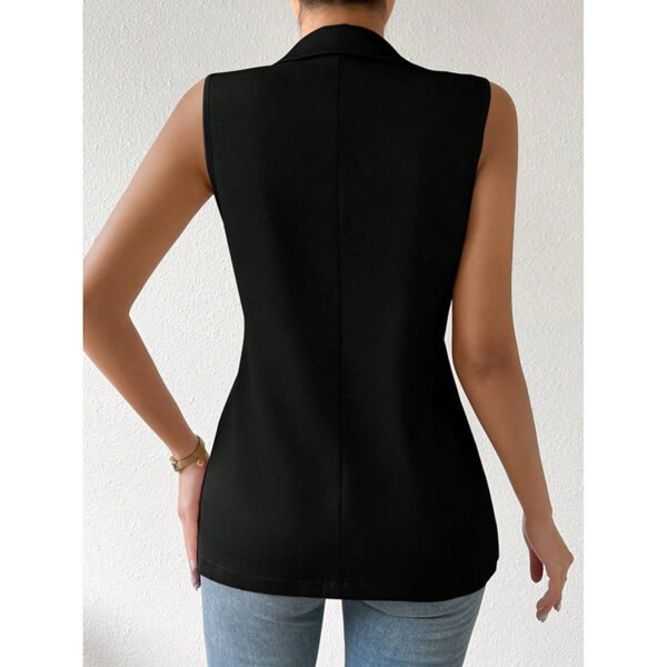 Women's Sleeveless Vest Blazer Casual Open Front Work Office Tops Jacket - Image 9