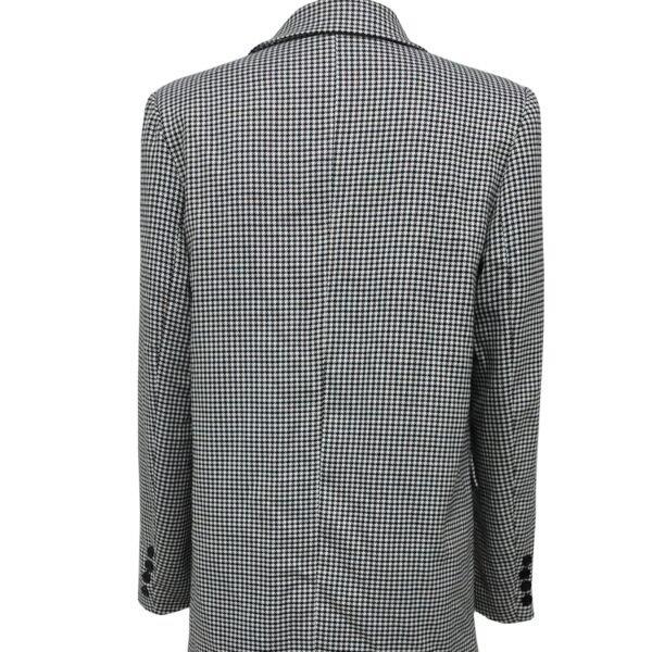 Ladies' Lapel Double Breasted Checkered Suit Jacket - Image 4