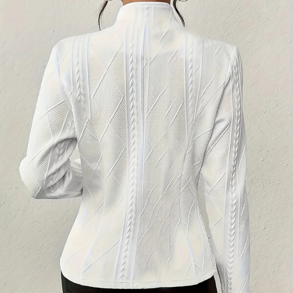 Women's Elegant Textured Open Front Business Casual Work Office Blazer Jacket Suit - Image 10