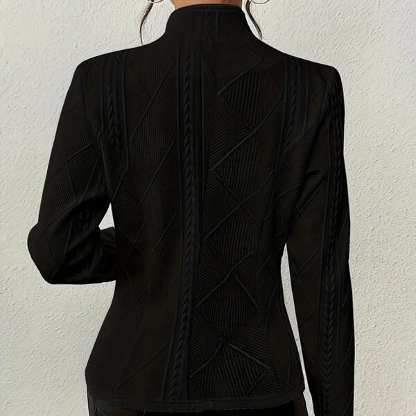 Women's Elegant Textured Open Front Business Casual Work Office Blazer Jacket Suit - Image 6