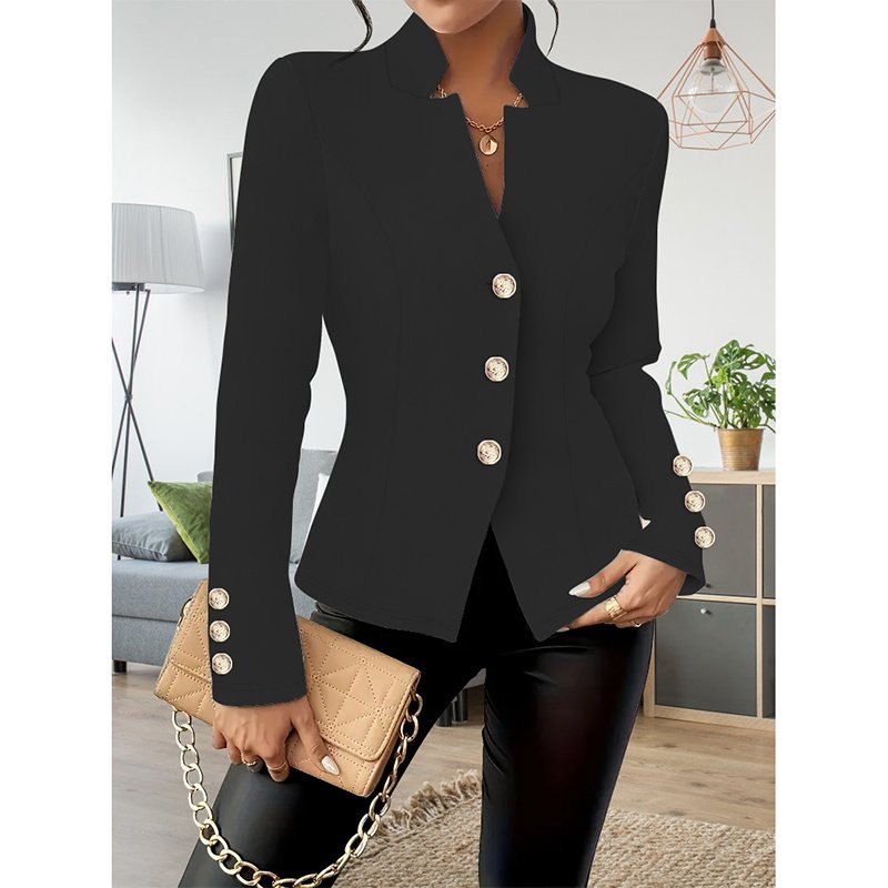 Women Casual Blazers Long Sleeve Business Outerwear Slim Fitting Single Breasted Jacket - Image 10