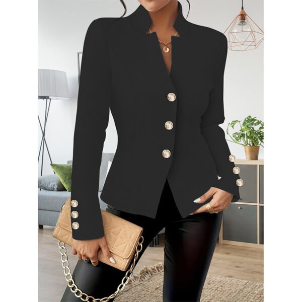 Women Casual Blazers Long Sleeve Business Outerwear Slim Fitting Single Breasted Jacket - Image 10