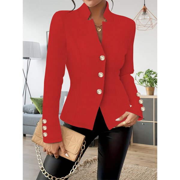 Women Casual Blazers Long Sleeve Business Outerwear Slim Fitting Single Breasted Jacket - Image 8