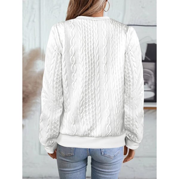 Women's Textured Half Zip Pullover Tops Casual Long Sleeve Crewneck Sweatshirts - Image 5