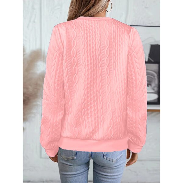 Women's Textured Half Zip Pullover Tops Casual Long Sleeve Crewneck Sweatshirts - Image 3