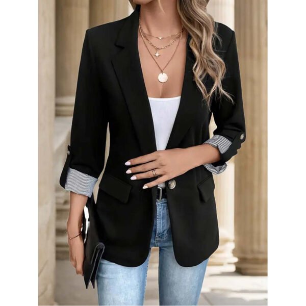 Women's Casual Blazers Open Front Long Sleeve Work Office Suit Jackets Blazer Business Casual Outfits - Image 2