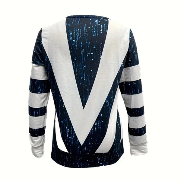 Women's Long Sleeve Shirts Zipper Color Block V Neck Tunic Tops Casual Blouse - Image 8