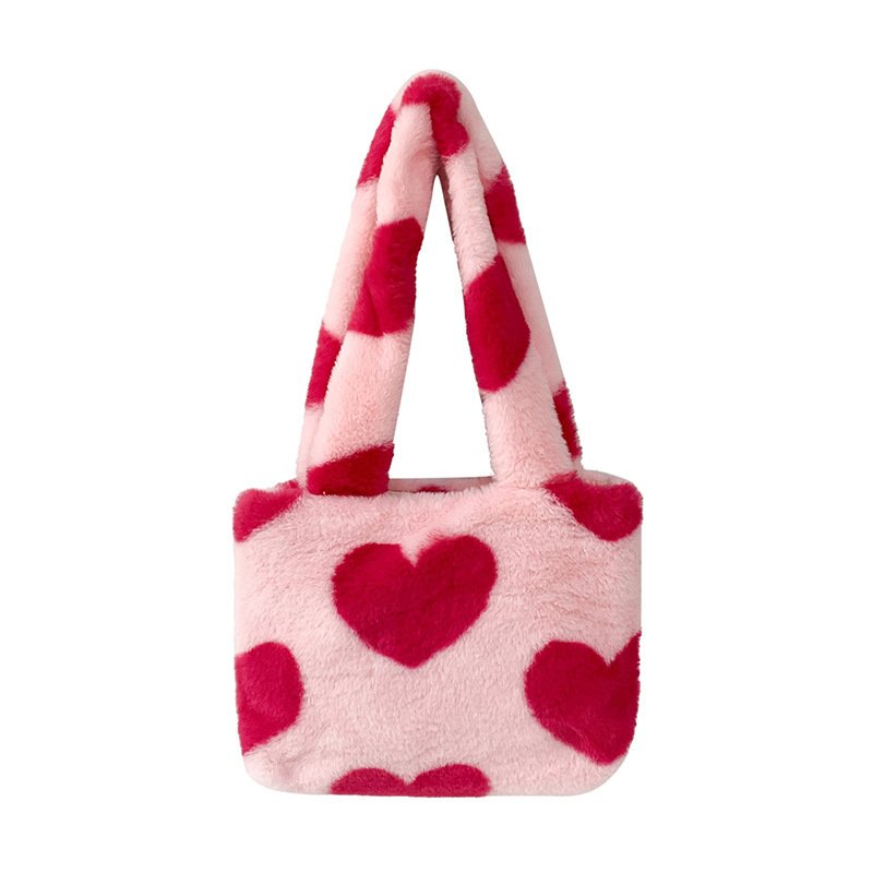 Fashion Love Heart Womens Furry Fluffy Bag - Image 7