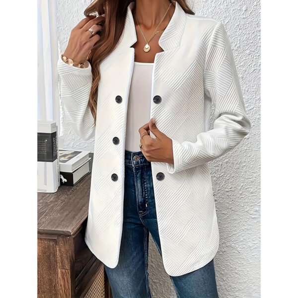 Women's Casual Business Open Front Cardigan Coat Long Sleeve Notch Collar Office Blazer Jacket - Image 7