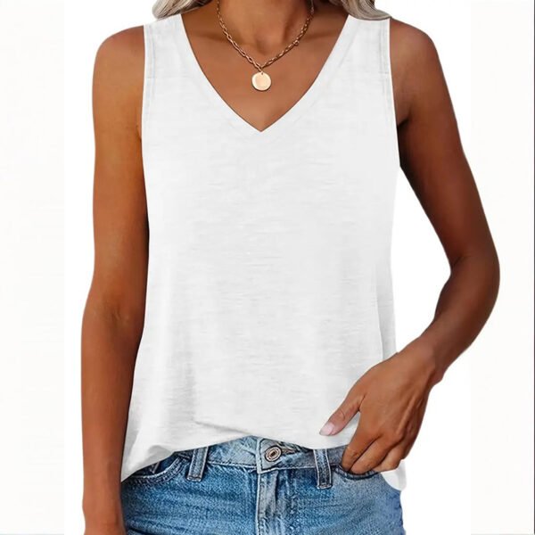 3-Pack Women's V-Neck Sleeveless Tank Tops Casual Summer Basic Vest - Image 6