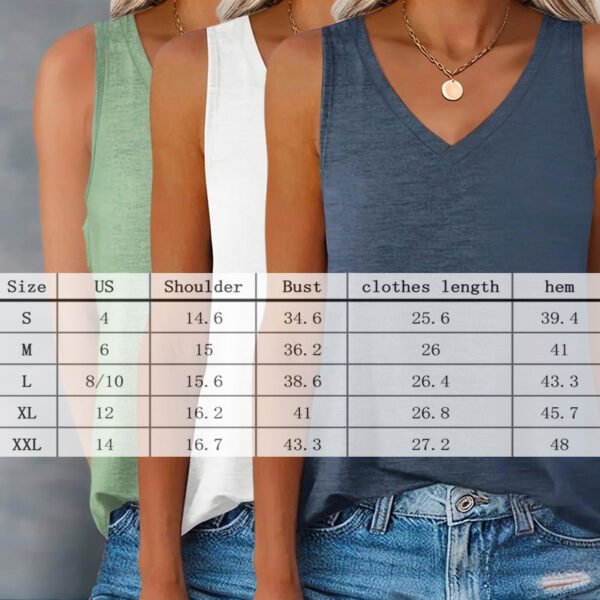 3-Pack Women's V-Neck Sleeveless Tank Tops Casual Summer Basic Vest - Image 7