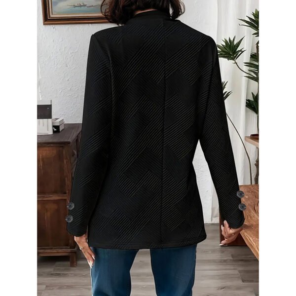 Women's Casual Business Open Front Cardigan Coat Long Sleeve Notch Collar Office Blazer Jacket - Image 9