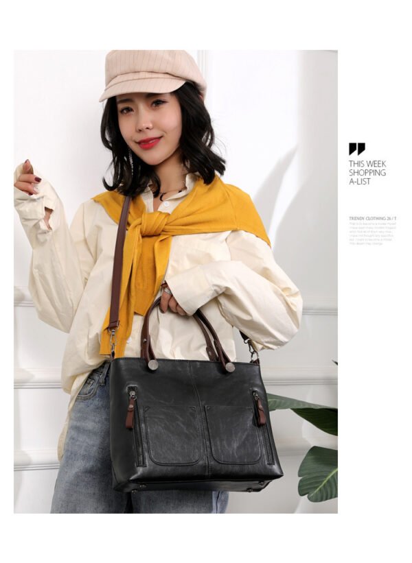 Women's Large-capacity Retro Tote Bag Simple Crossbody Bag - Image 2