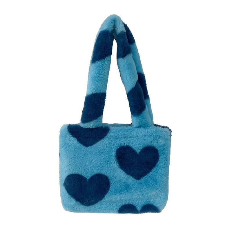 Fashion Love Heart Womens Furry Fluffy Bag - Image 4