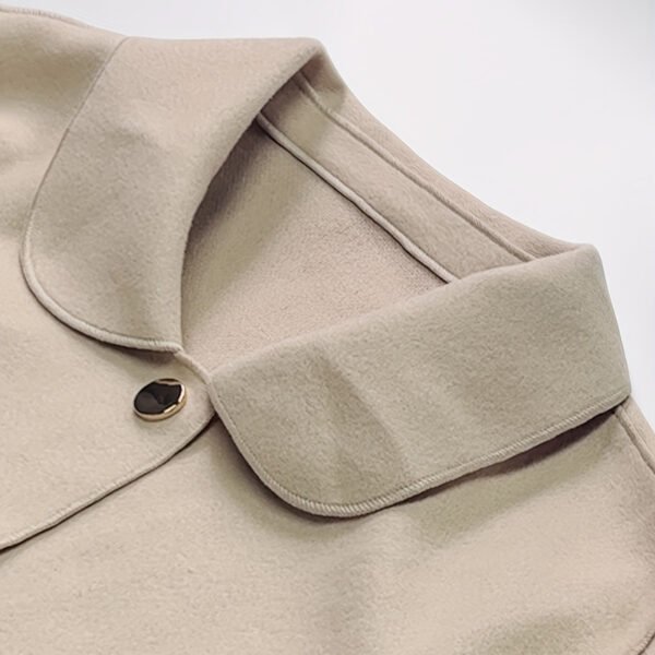 Women's Lightweight Autumn Short Coat - Single Breasted Turn Down Collar Long Sleeve Casual Outwear Jacket - Image 7