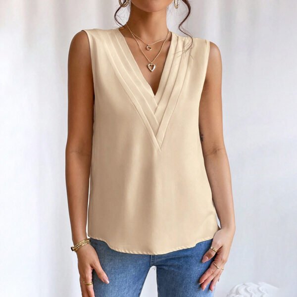 Women's Elegant V Neck Tank Tops Summer Casual Sleeveless Shirts - Image 7