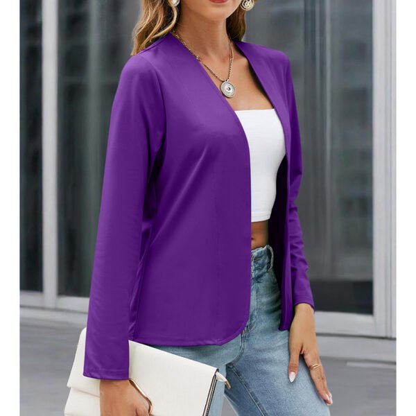 Women Plus Size Casual Blazer Open Front Long Sleeve Work Office Cardigan Jackets - Image 5
