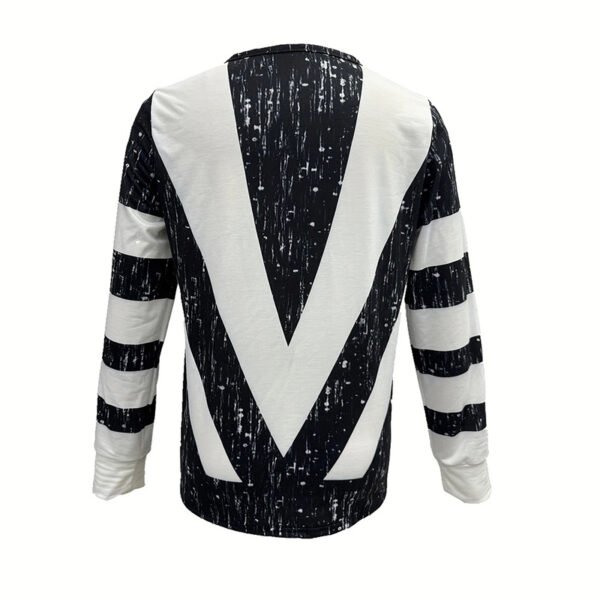 Women's Long Sleeve Shirts Zipper Color Block V Neck Tunic Tops Casual Blouse - Image 2