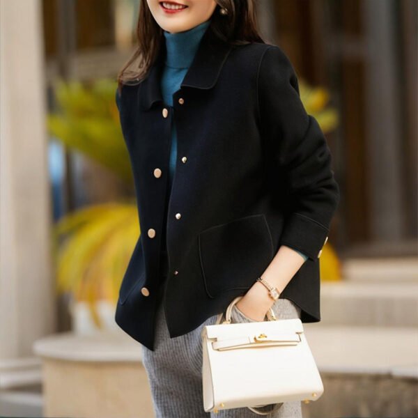 Elegant Women's Single-Breasted Raglan Sleeve Coat With Button & Pocket Details - Retro Style Casual Jacket - Image 10