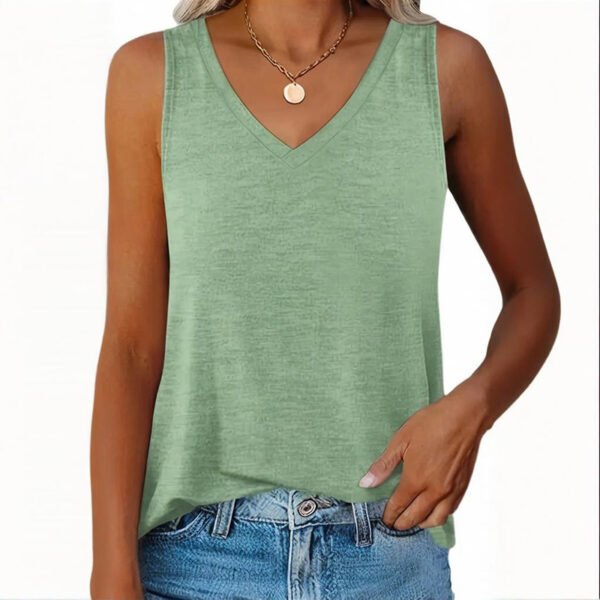 3-Pack Women's V-Neck Sleeveless Tank Tops Casual Summer Basic Vest - Image 4