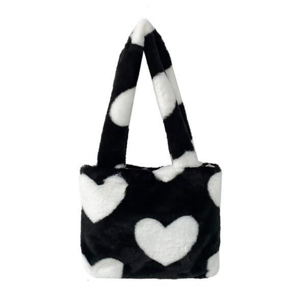 Fashion Love Heart Womens Furry Fluffy Bag - Image 3